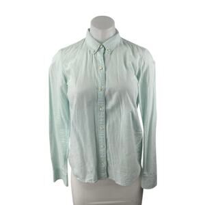 Gap The Fitted Boyfriend Women's Mint Green Long Sleeve Button Down Shirt Top XS
